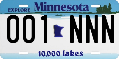 MN license plate 001NNN