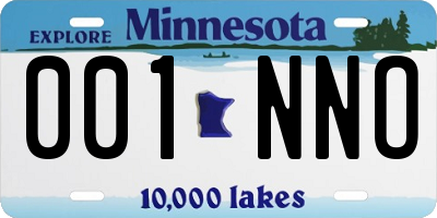 MN license plate 001NNO