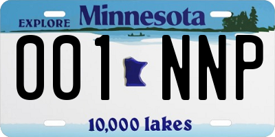 MN license plate 001NNP