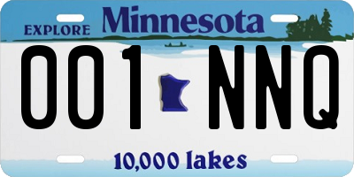 MN license plate 001NNQ