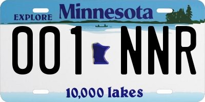 MN license plate 001NNR
