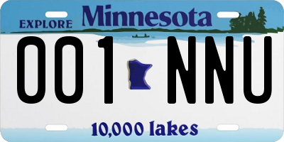 MN license plate 001NNU