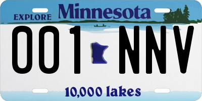 MN license plate 001NNV