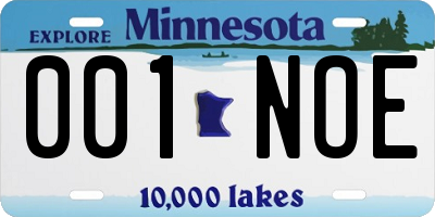 MN license plate 001NOE