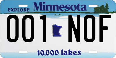 MN license plate 001NOF