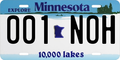 MN license plate 001NOH