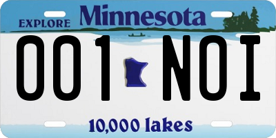 MN license plate 001NOI