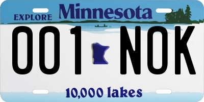 MN license plate 001NOK