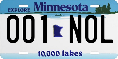 MN license plate 001NOL