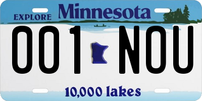 MN license plate 001NOU