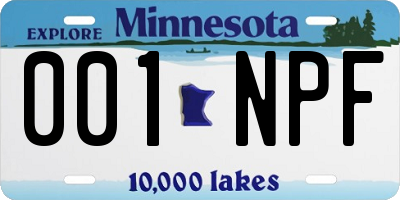 MN license plate 001NPF