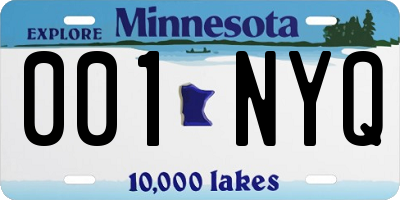 MN license plate 001NYQ