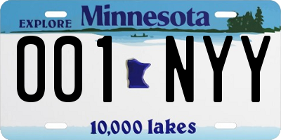 MN license plate 001NYY