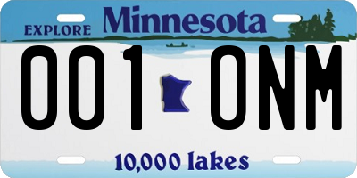 MN license plate 001ONM