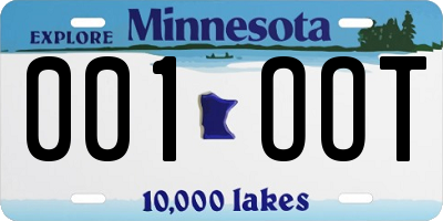 MN license plate 001OOT