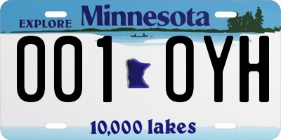 MN license plate 001OYH