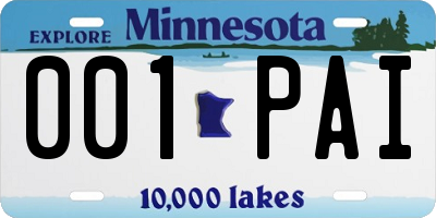 MN license plate 001PAI