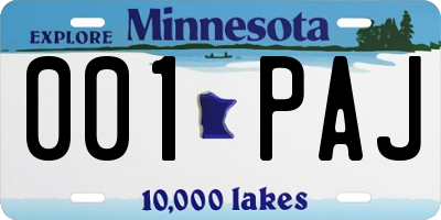 MN license plate 001PAJ