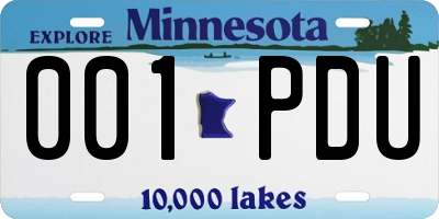 MN license plate 001PDU