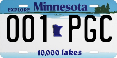 MN license plate 001PGC