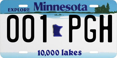 MN license plate 001PGH