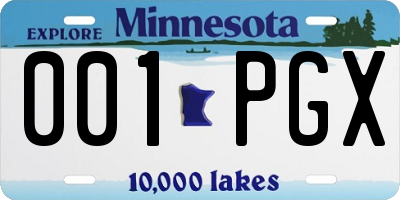 MN license plate 001PGX