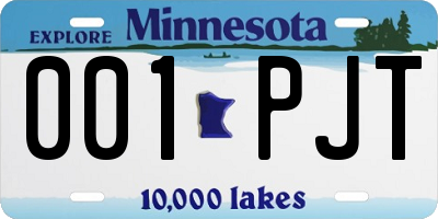 MN license plate 001PJT