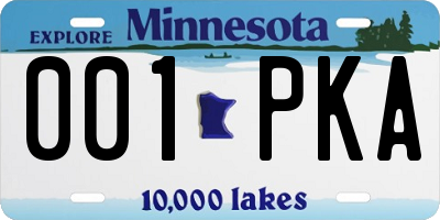 MN license plate 001PKA