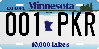 MN license plate 001PKR