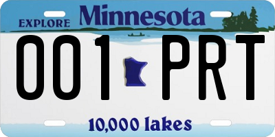 MN license plate 001PRT