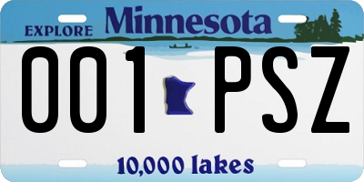 MN license plate 001PSZ