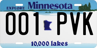 MN license plate 001PVK