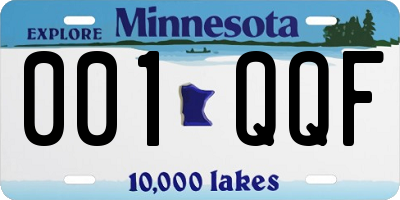 MN license plate 001QQF