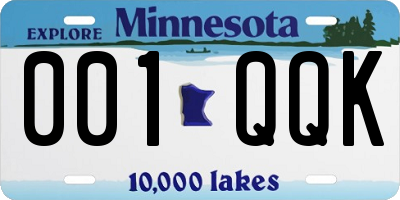 MN license plate 001QQK