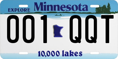 MN license plate 001QQT