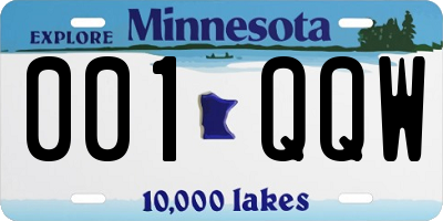 MN license plate 001QQW