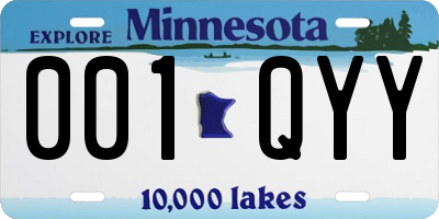 MN license plate 001QYY