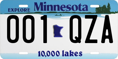 MN license plate 001QZA
