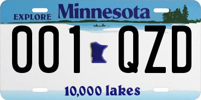 MN license plate 001QZD