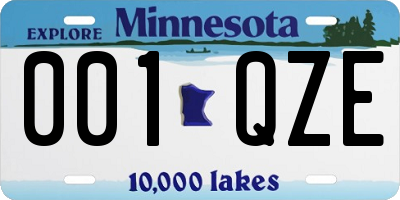 MN license plate 001QZE
