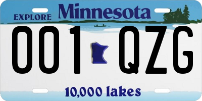 MN license plate 001QZG