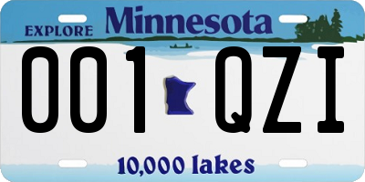 MN license plate 001QZI