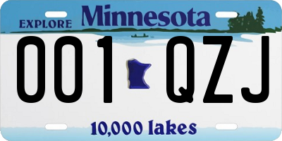 MN license plate 001QZJ