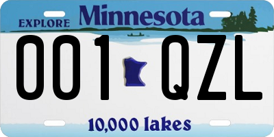 MN license plate 001QZL