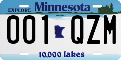 MN license plate 001QZM