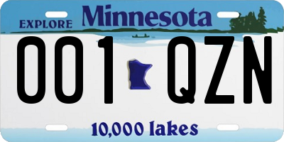 MN license plate 001QZN