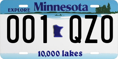 MN license plate 001QZO
