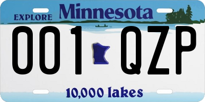 MN license plate 001QZP