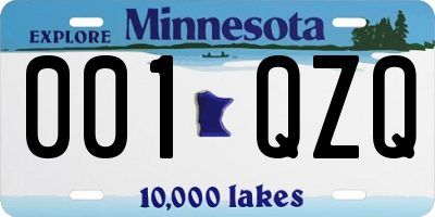 MN license plate 001QZQ