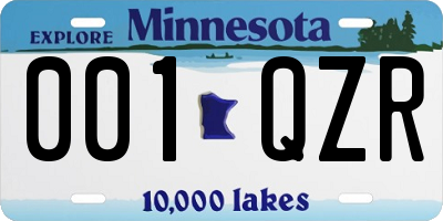 MN license plate 001QZR